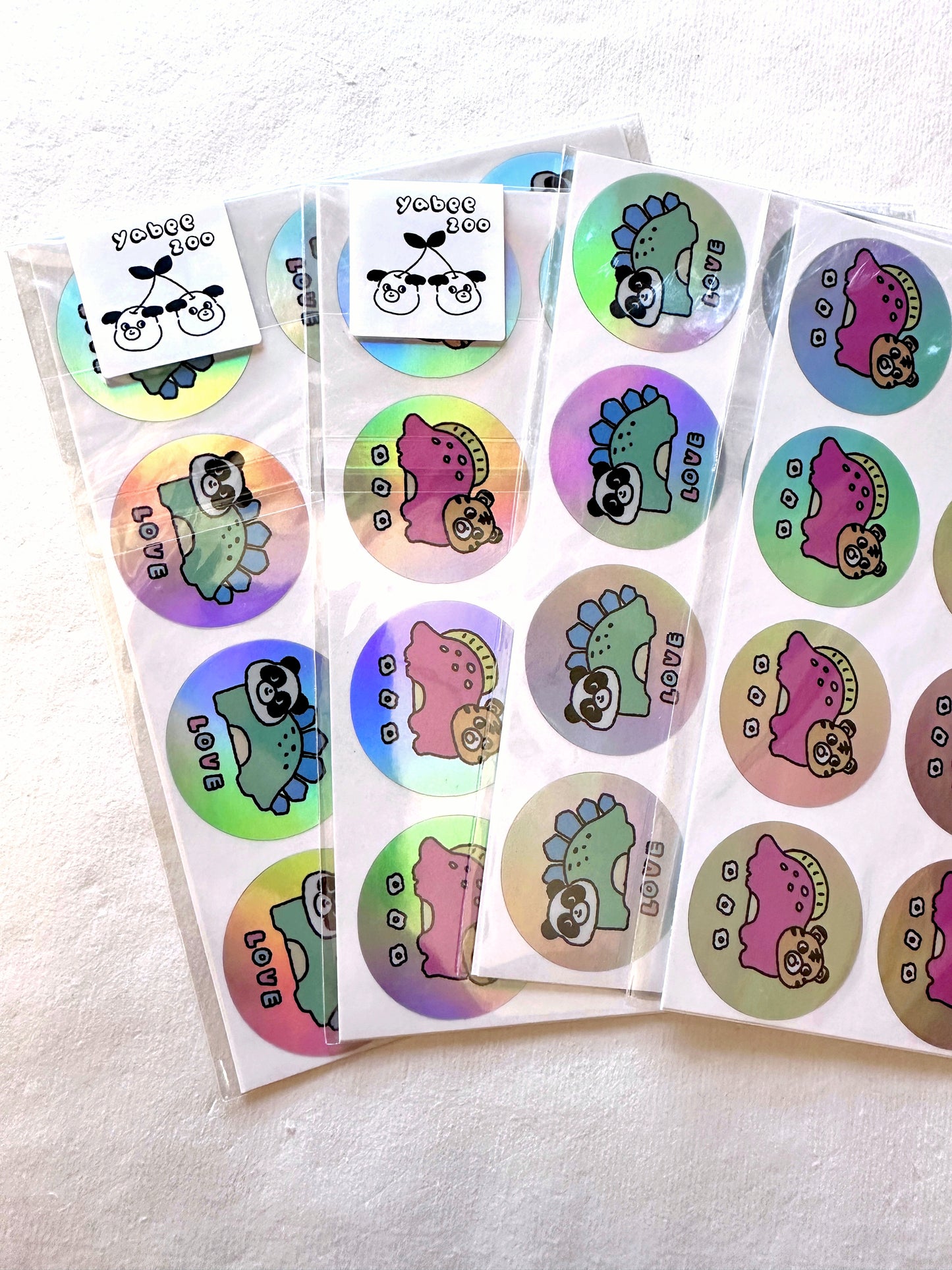 Yabee Zoo - Tiger & Panda Dinosaurs laser sticker seals