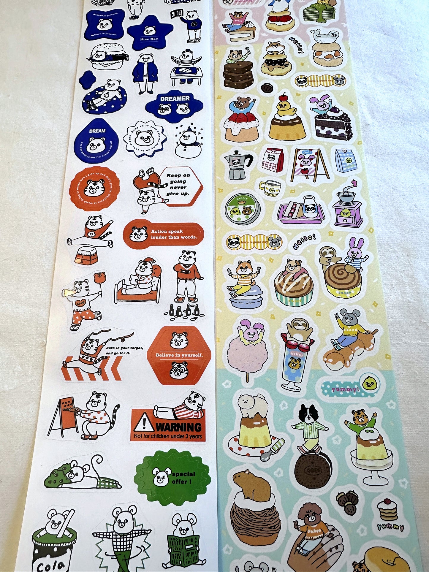 Yabee Zoo - Color Labels sticker tape SAMPLES/ROLLS