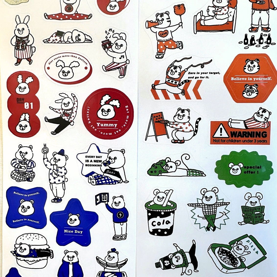 Yabee Zoo - Color Labels sticker tape SAMPLES/ROLLS