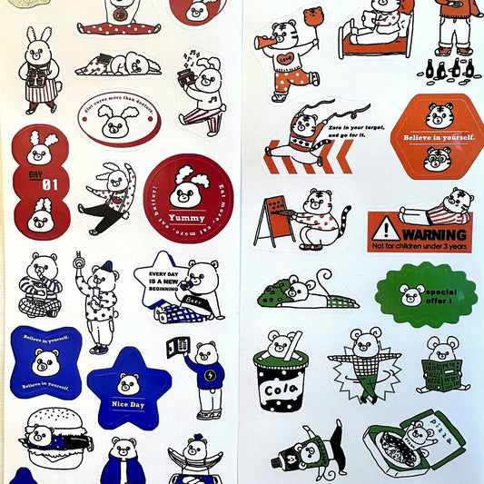 Yabee Zoo - Color Labels sticker tape SAMPLES/ROLLS