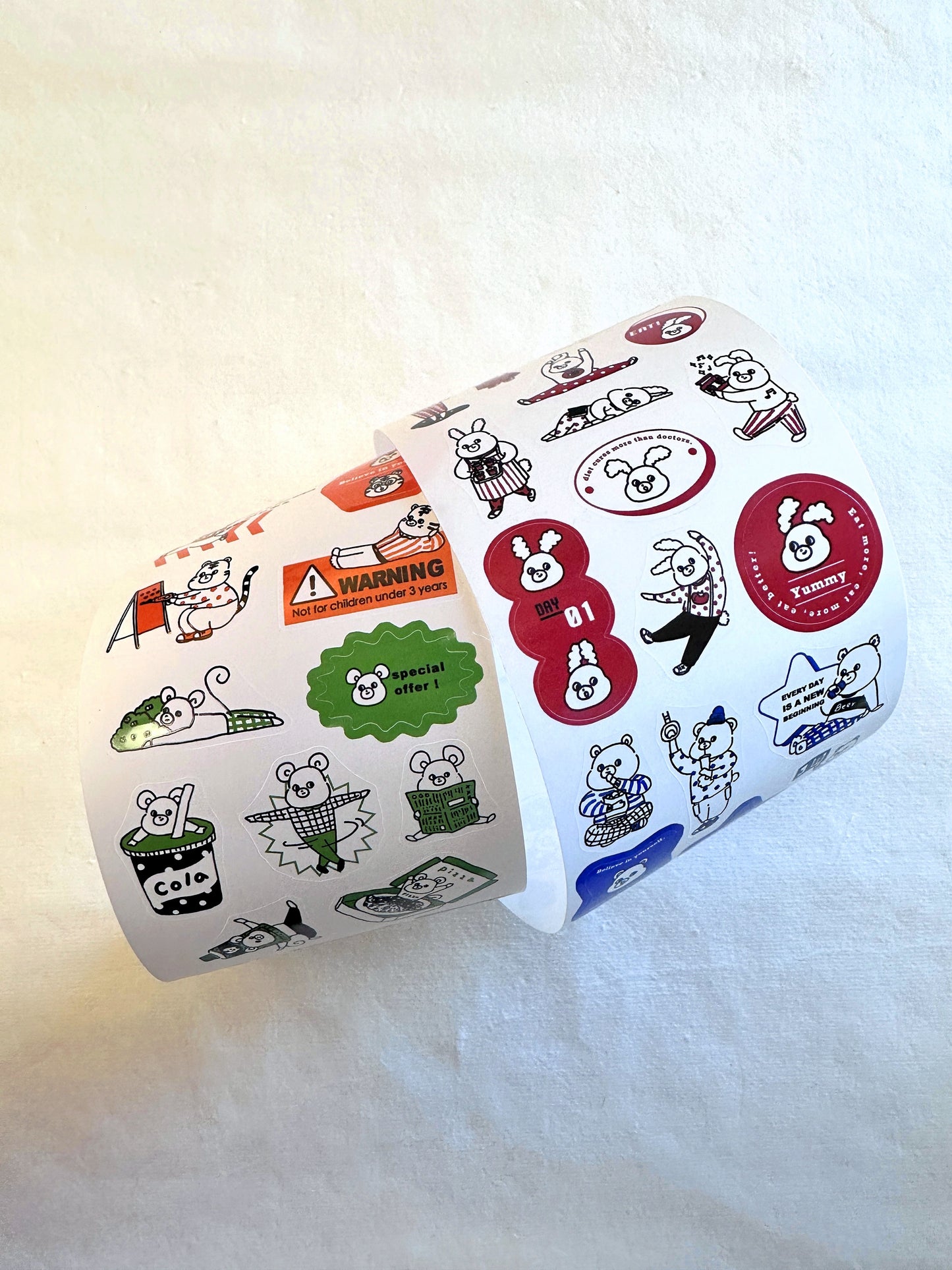 Yabee Zoo - Color Labels sticker tape SAMPLES/ROLLS