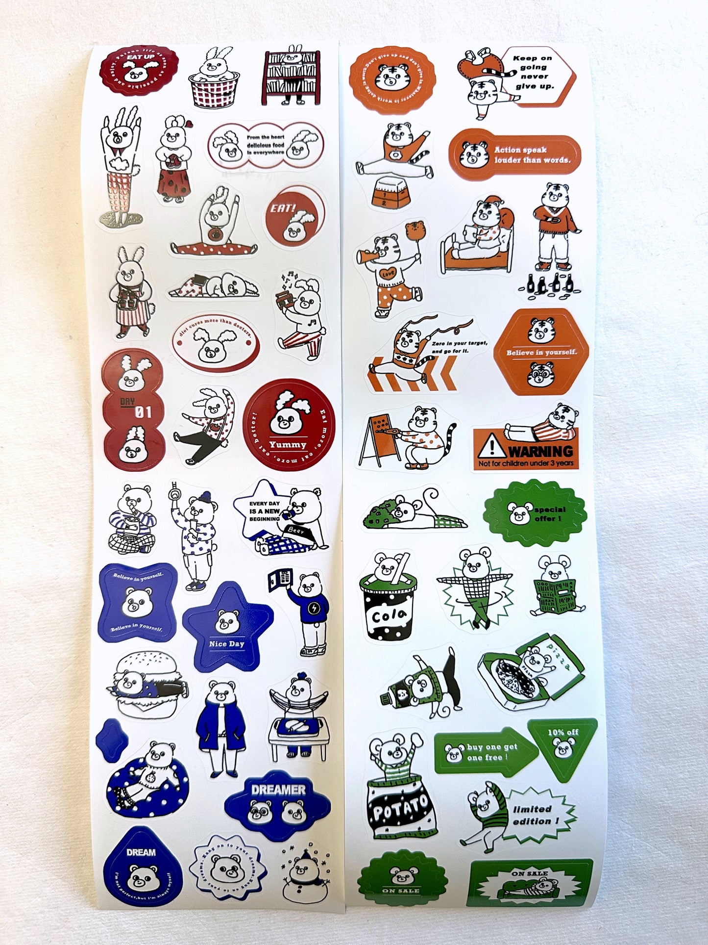 Yabee Zoo - Color Labels sticker tape SAMPLES/ROLLS