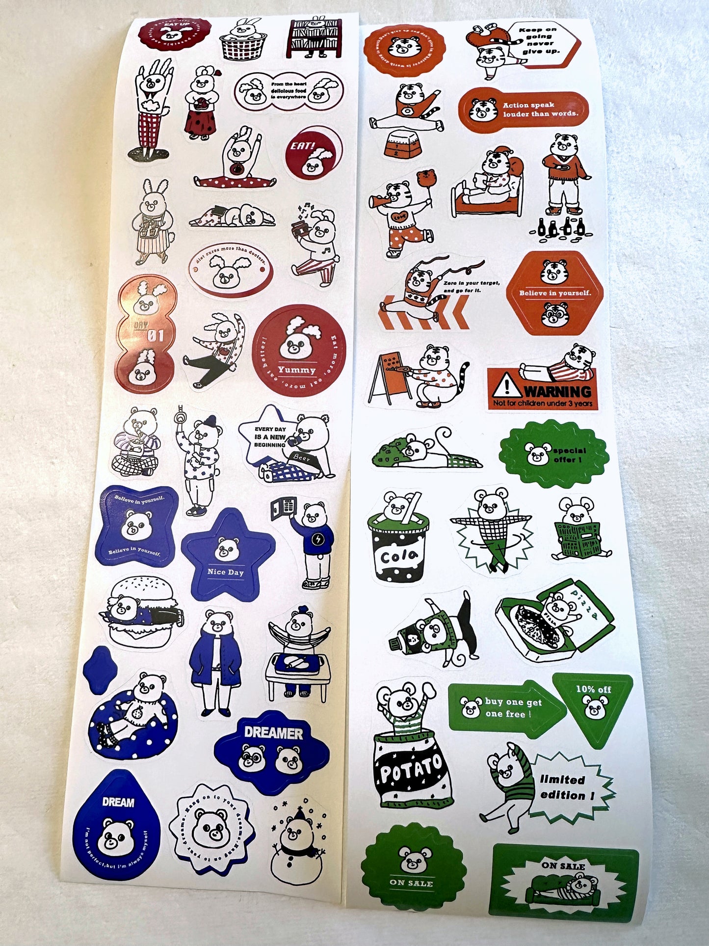 Yabee Zoo - Color Labels sticker tape SAMPLES/ROLLS