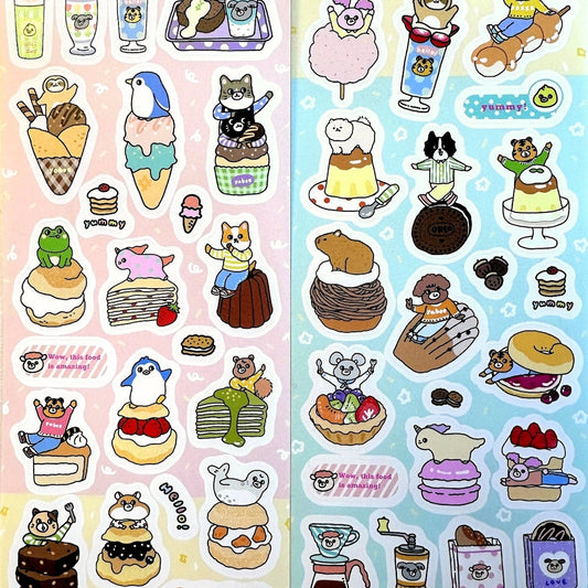 Yabee Zoo - Happy Animal Dessert Shop sticker tape SAMPLES/ROLLS