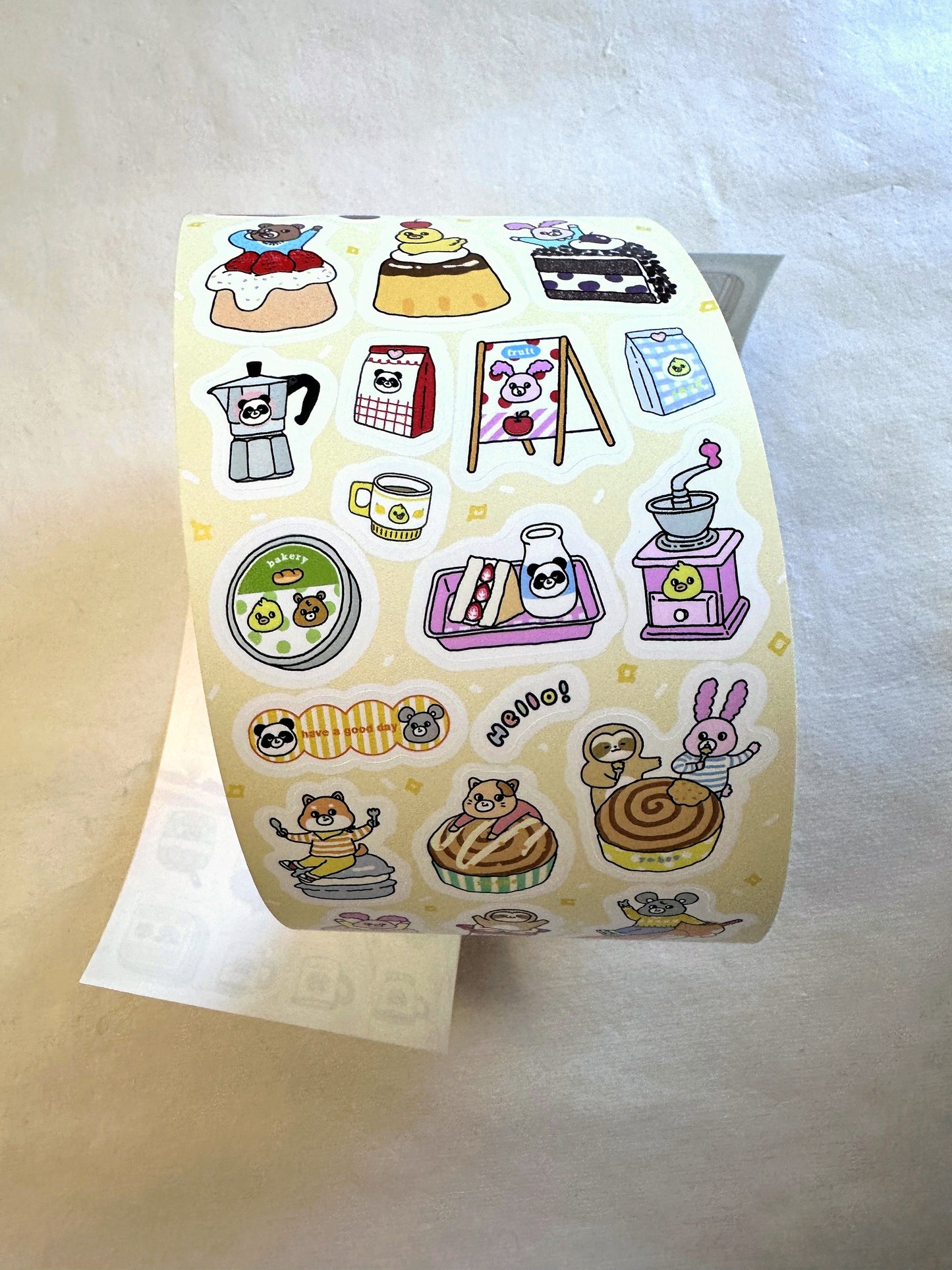 Yabee Zoo - Happy Animal Dessert Shop sticker tape SAMPLES/ROLLS