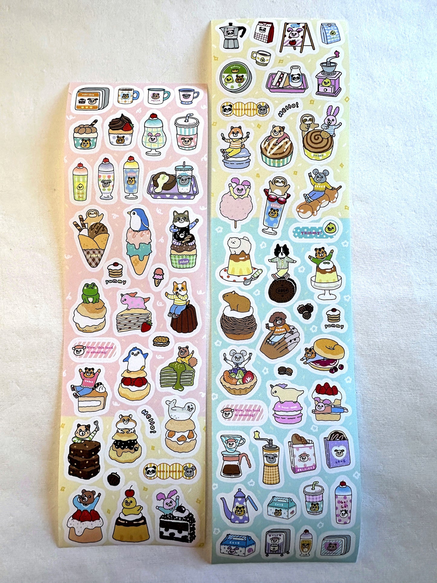 Yabee Zoo - Happy Animal Dessert Shop sticker tape SAMPLES/ROLLS