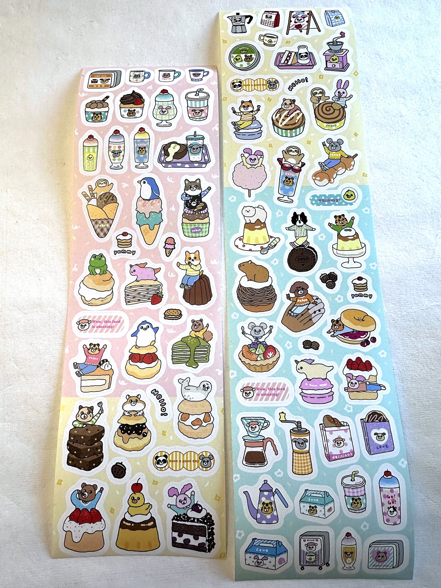 Yabee Zoo - Happy Animal Dessert Shop sticker tape SAMPLES/ROLLS