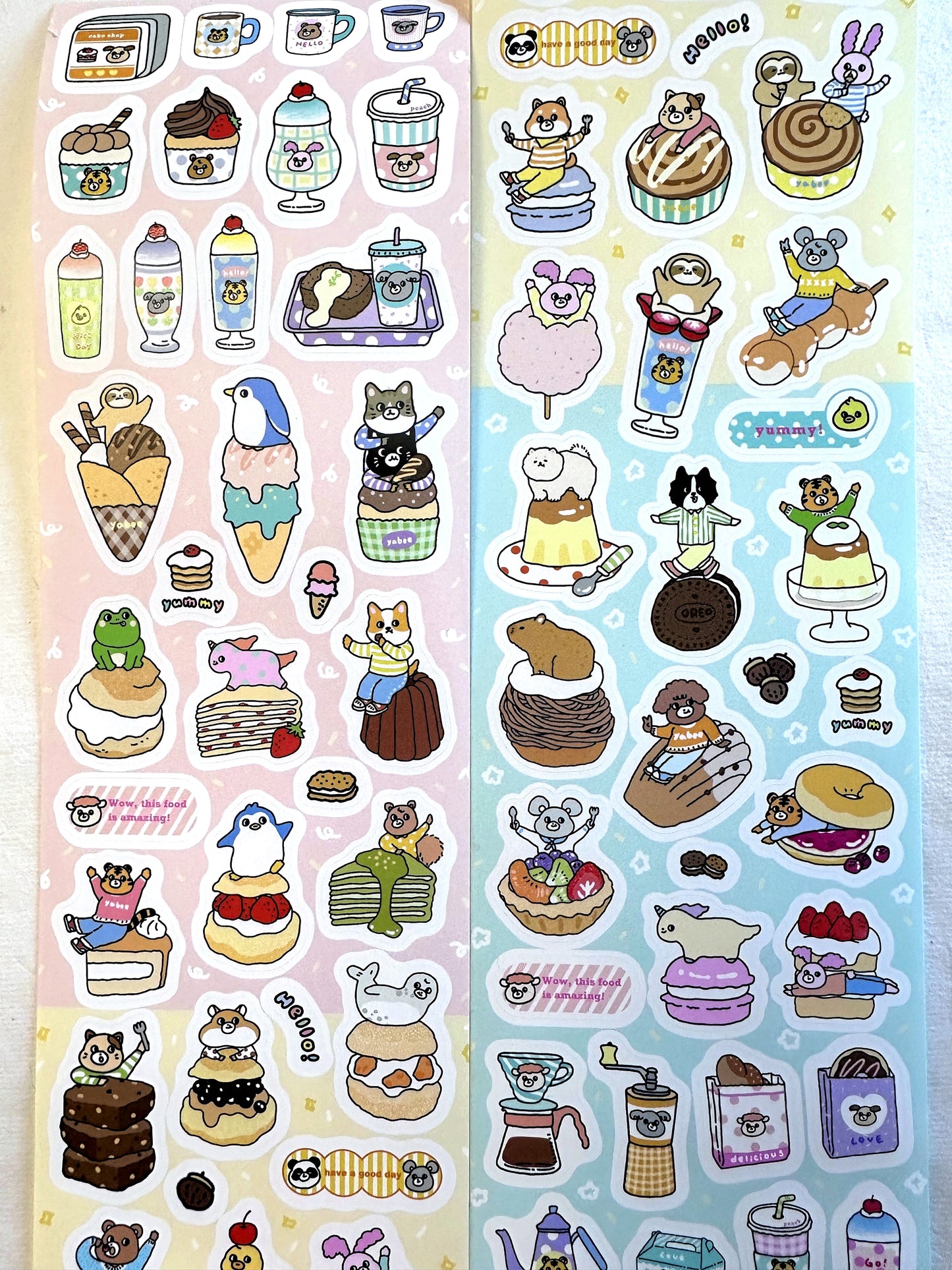 Yabee Zoo - Happy Animal Dessert Shop sticker tape SAMPLES/ROLLS