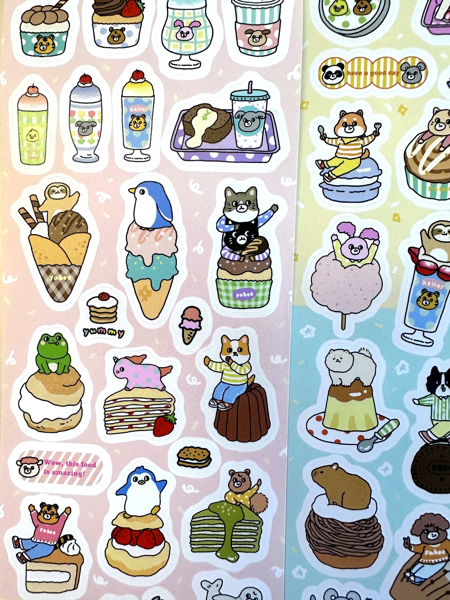 Yabee Zoo - Happy Animal Dessert Shop sticker tape SAMPLES/ROLLS