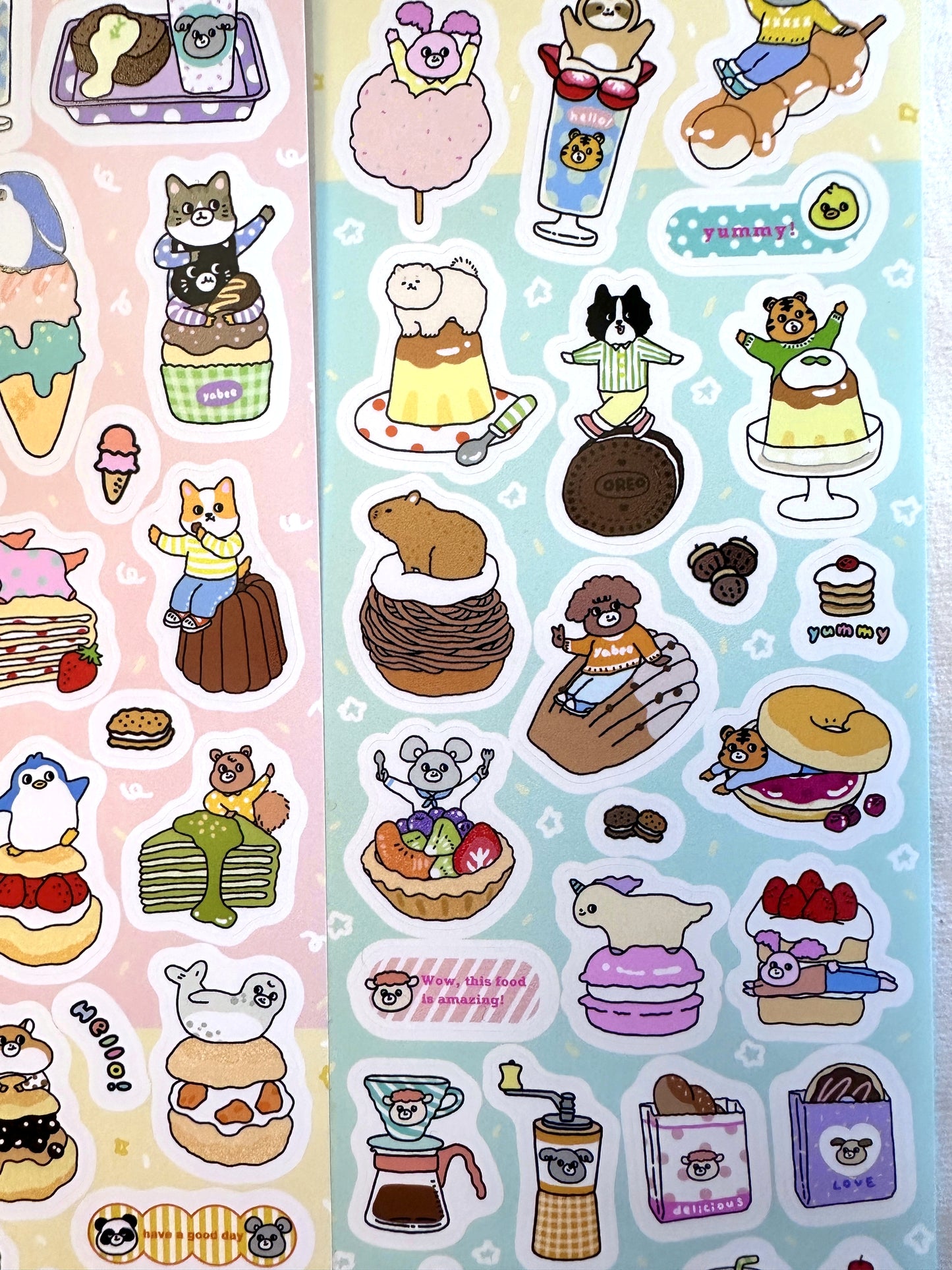 Yabee Zoo - Happy Animal Dessert Shop sticker tape SAMPLES/ROLLS