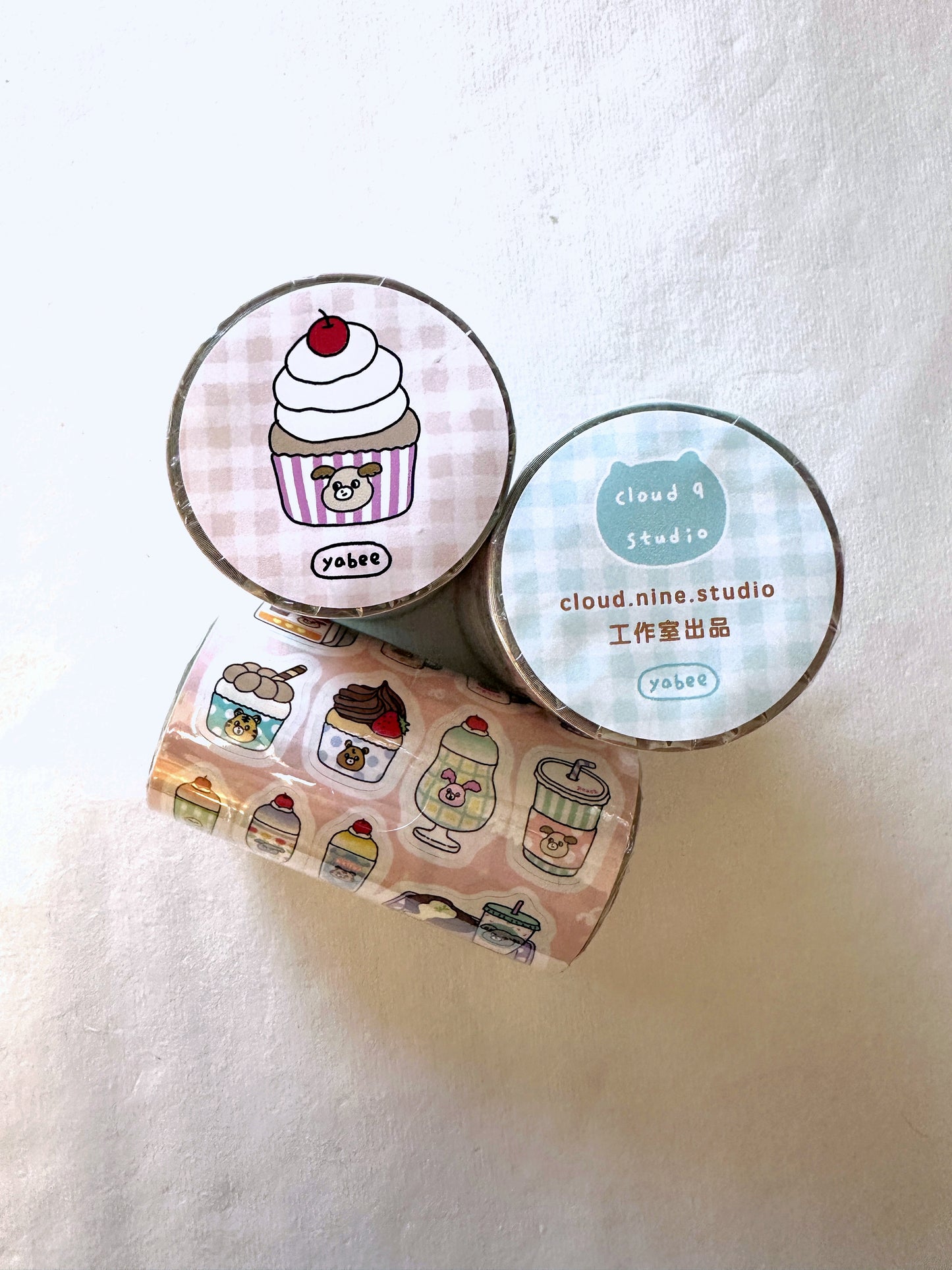 Yabee Zoo - Happy Animal Dessert Shop sticker tape SAMPLES/ROLLS