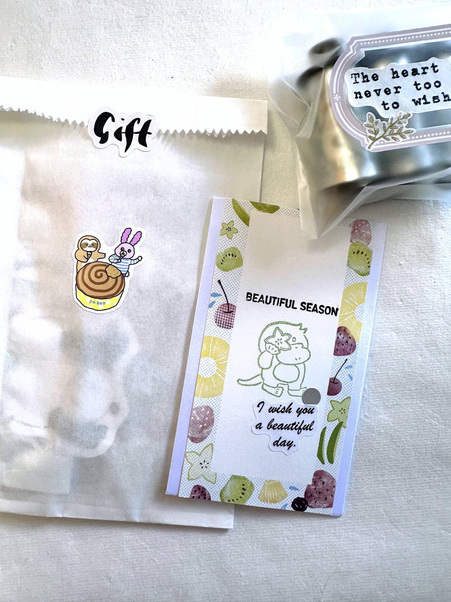 Yabee Zoo - Happy Animal Dessert Shop sticker tape SAMPLES/ROLLS