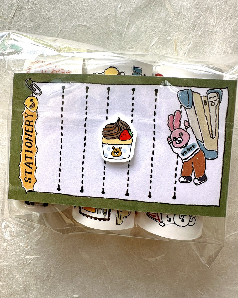 Yabee Zoo - Happy Animal Dessert Shop sticker tape SAMPLES/ROLLS
