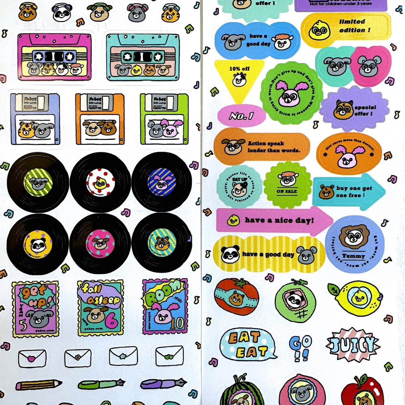 Yabee Zoo - Have a Nice Day sticker tape SAMPLES/ROLLS