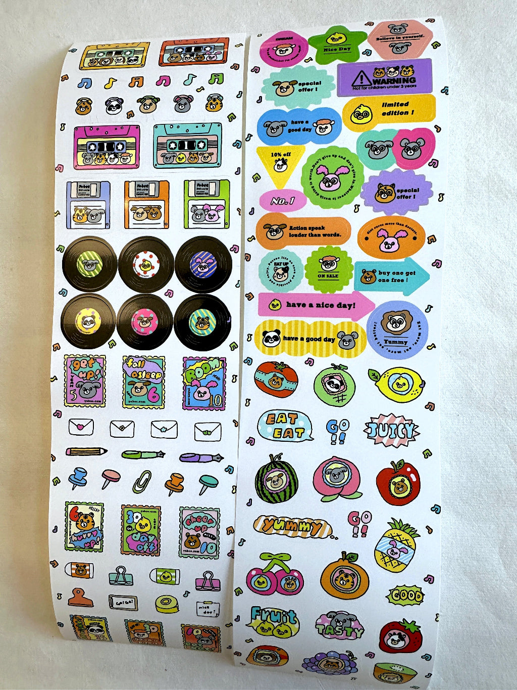 Yabee Zoo - Have a Nice Day sticker tape SAMPLES/ROLLS