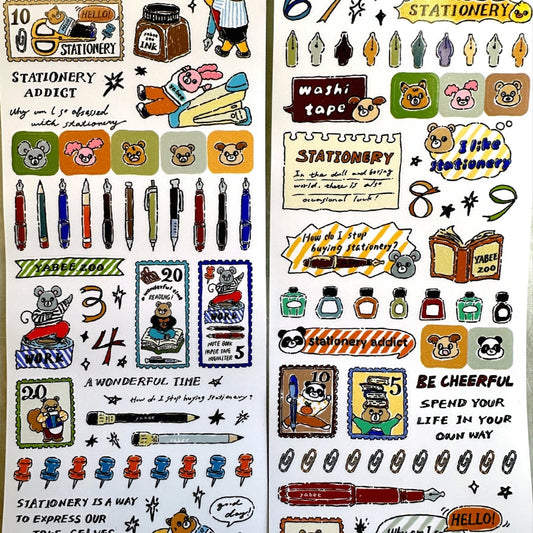 Yabee Zoo - Stationery Addict sticker tape SAMPLES/ROLLS