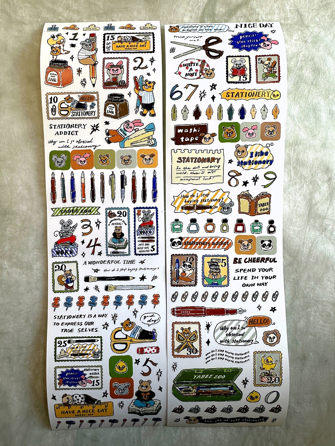 Yabee Zoo - Stationery Addict sticker tape SAMPLES/ROLLS