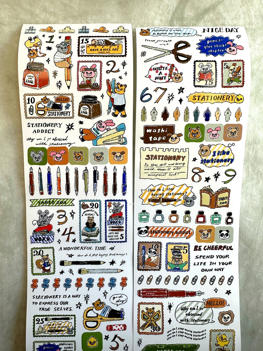 Yabee Zoo - Stationery Addict sticker tape SAMPLES/ROLLS