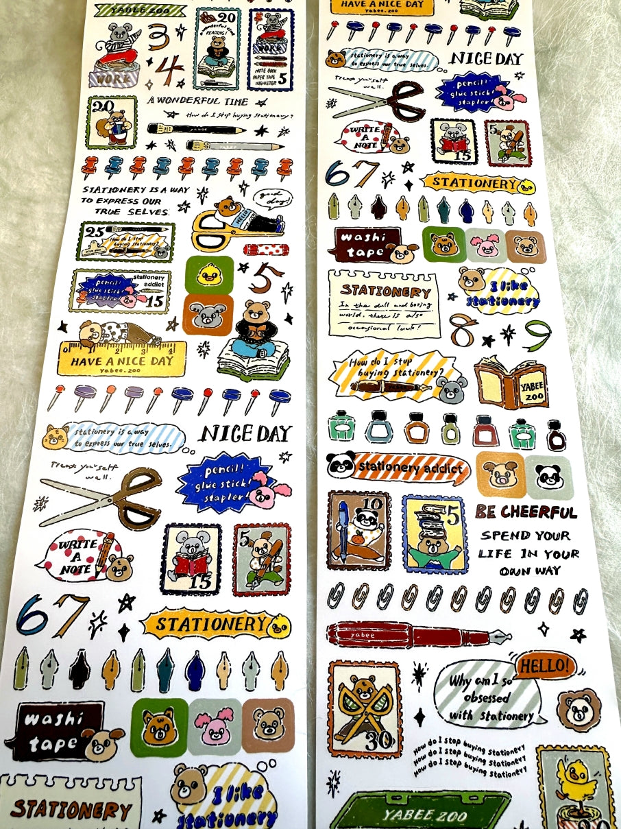 Yabee Zoo - Stationery Addict sticker tape SAMPLES/ROLLS