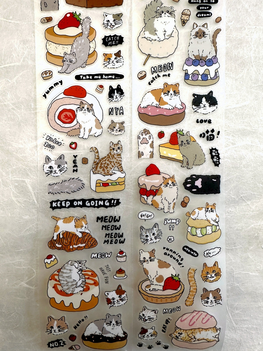 Yabee Zoo - Long Live the Cat kiss-cut PET tape SAMPLES