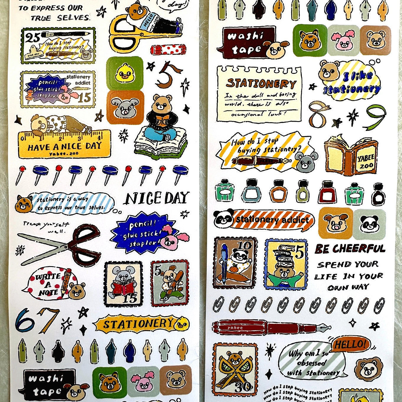 Yabee Zoo - Stationery Addict sticker tape SAMPLES/ROLLS