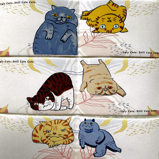 Yarnball - Ugly Cats, Still Cute Cats writable perforated memo tape SAMPLES