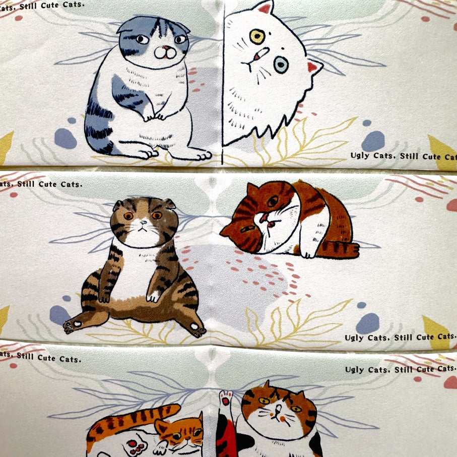 Yarnball - Ugly Cats, Still Cute Cats writable perforated memo tape SAMPLES