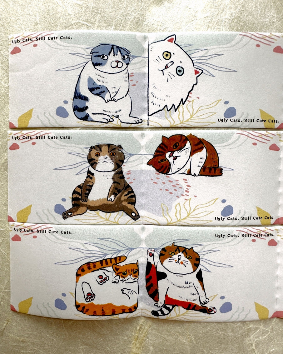 Yarnball - Ugly Cats, Still Cute Cats writable perforated memo tape SAMPLES