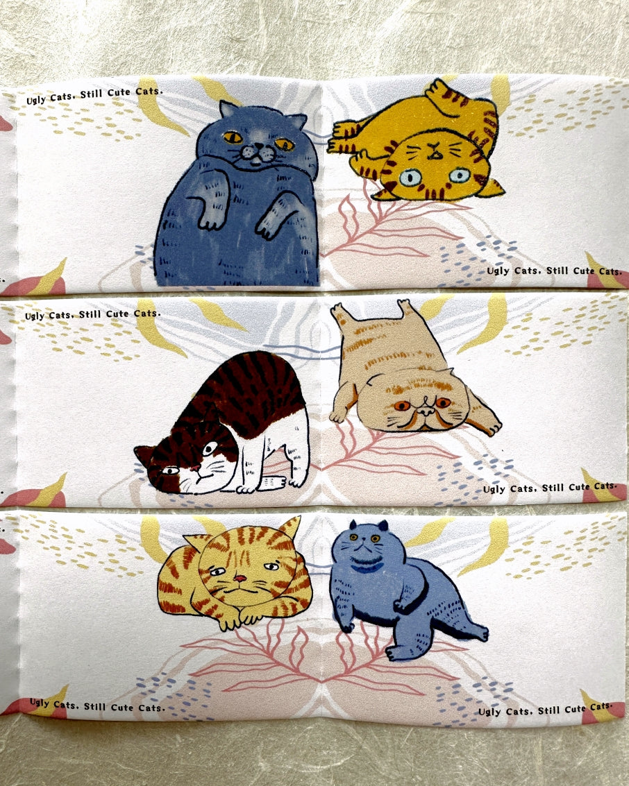 Yarnball - Ugly Cats, Still Cute Cats writable perforated memo tape SAMPLES