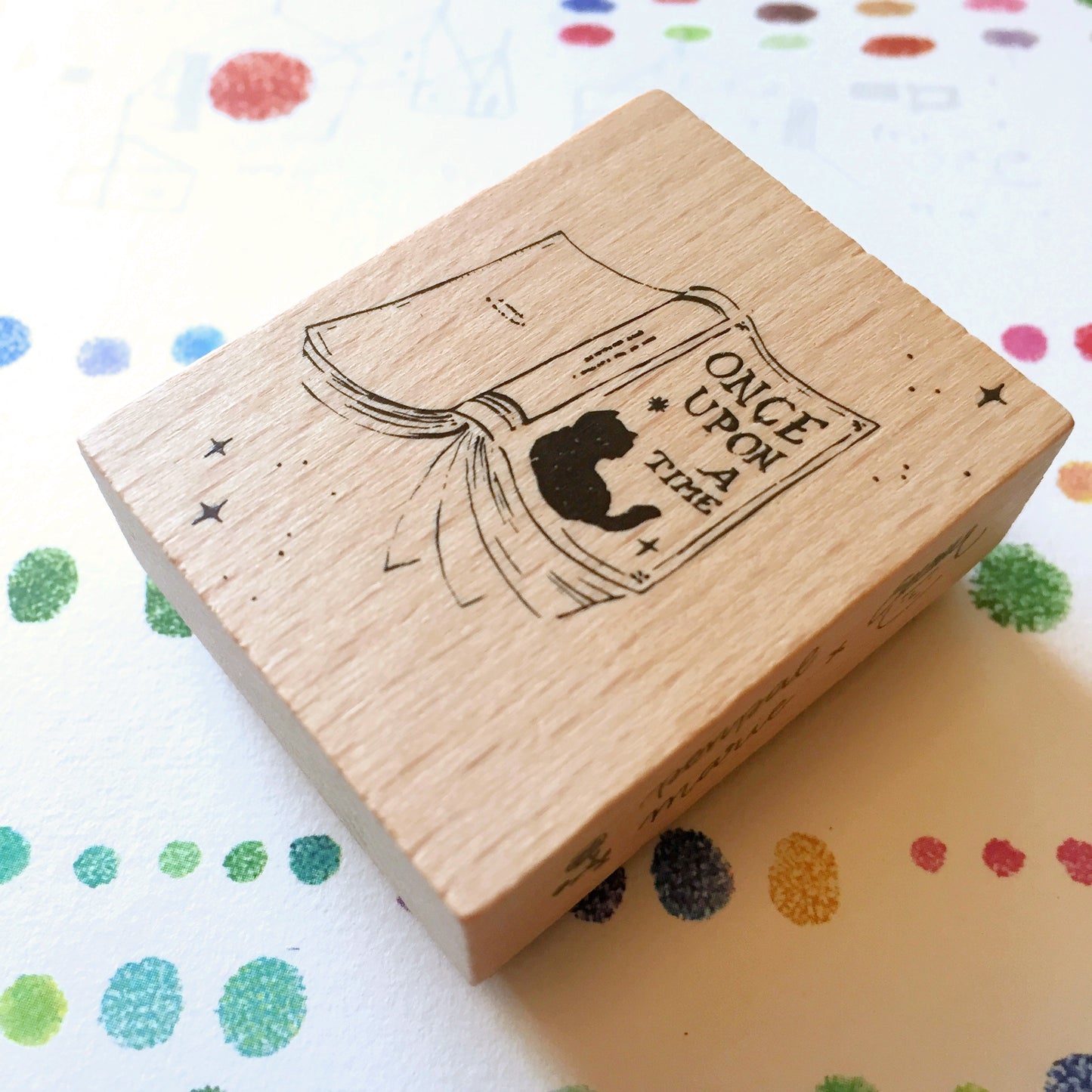 Yeon Charm x Penpal Marie - Once Upon a Cat Book rubber stamp [Pre-loved]