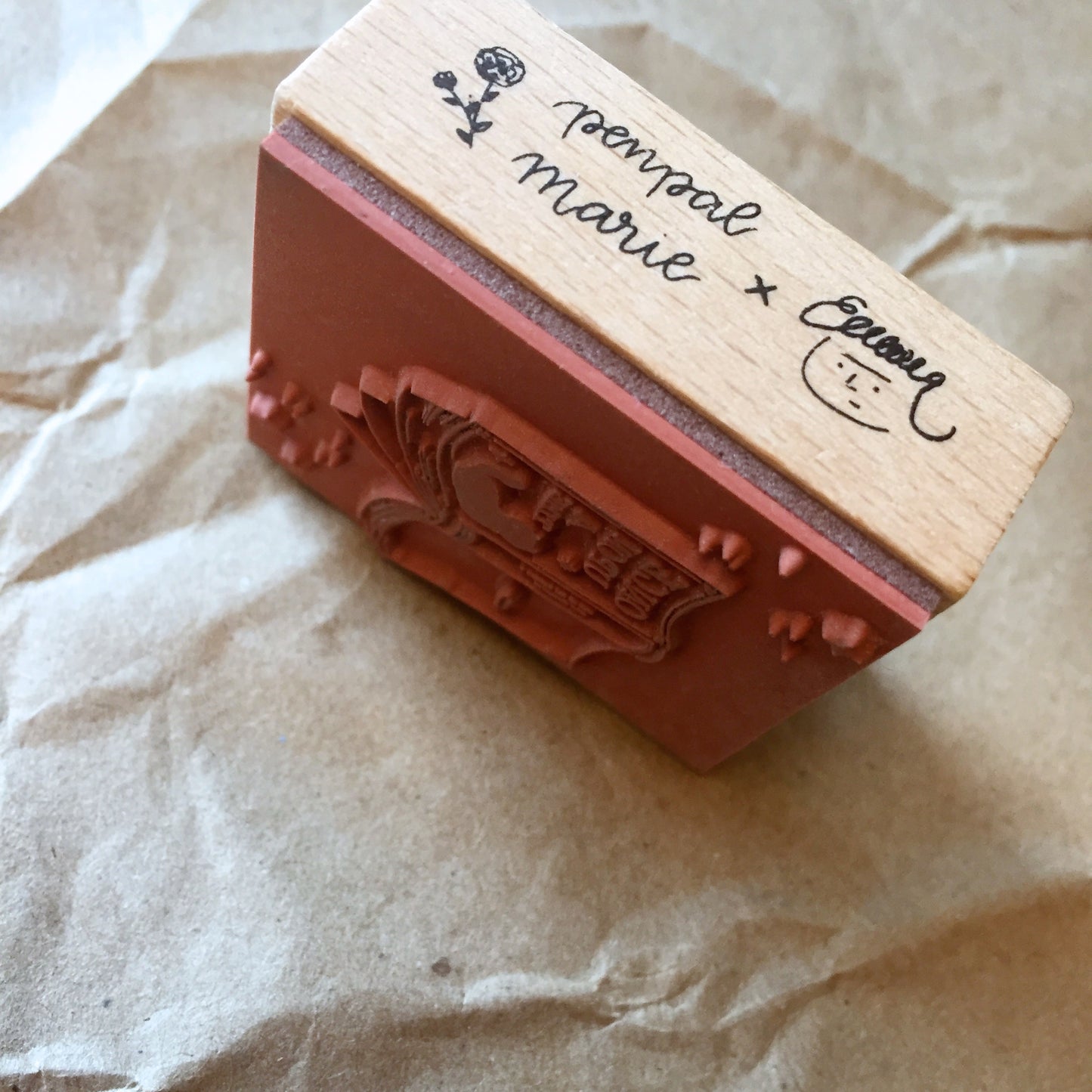 Yeon Charm x Penpal Marie - Once Upon a Cat Book rubber stamp [Pre-loved]