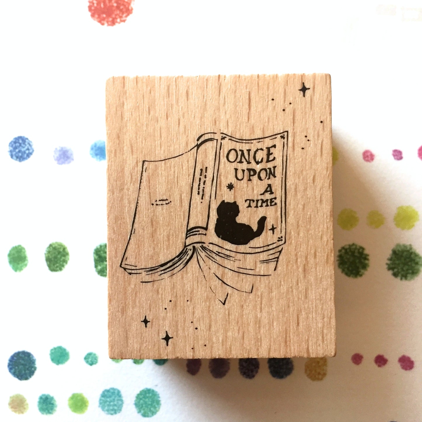 Yeon Charm x Penpal Marie - Once Upon a Cat Book rubber stamp [Pre-loved]