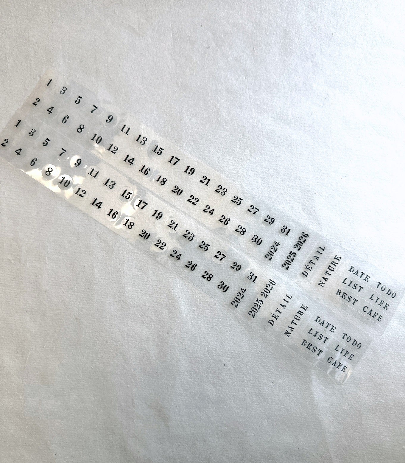 Yohaku - P-010 Calendar clear sticker roll (2 loops) SAMPLES