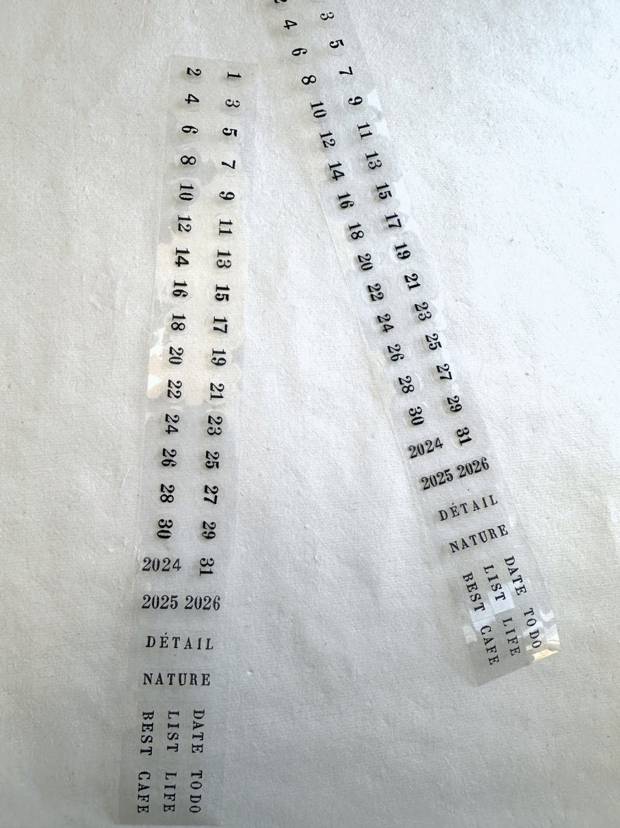 Yohaku - P-010 Calendar clear sticker roll (2 loops) SAMPLES