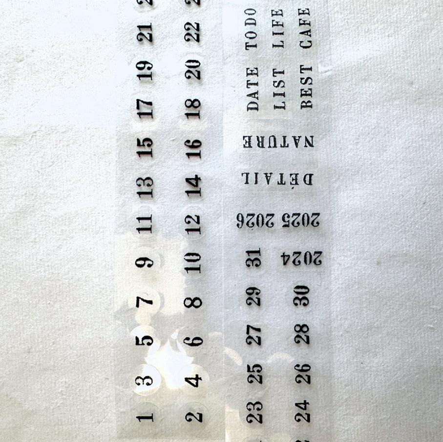 Yohaku - P-010 Calendar clear sticker roll (2 loops) SAMPLES