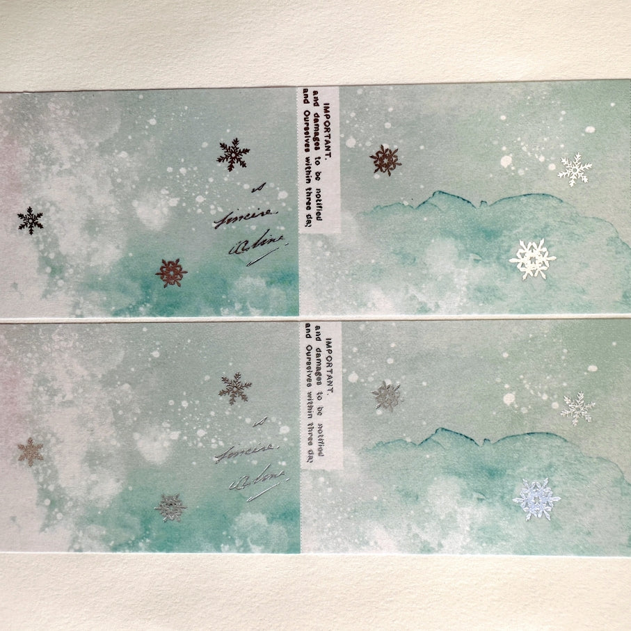 Yohaku - RH-002 Snowflower silver foil sticky roll SAMPLES