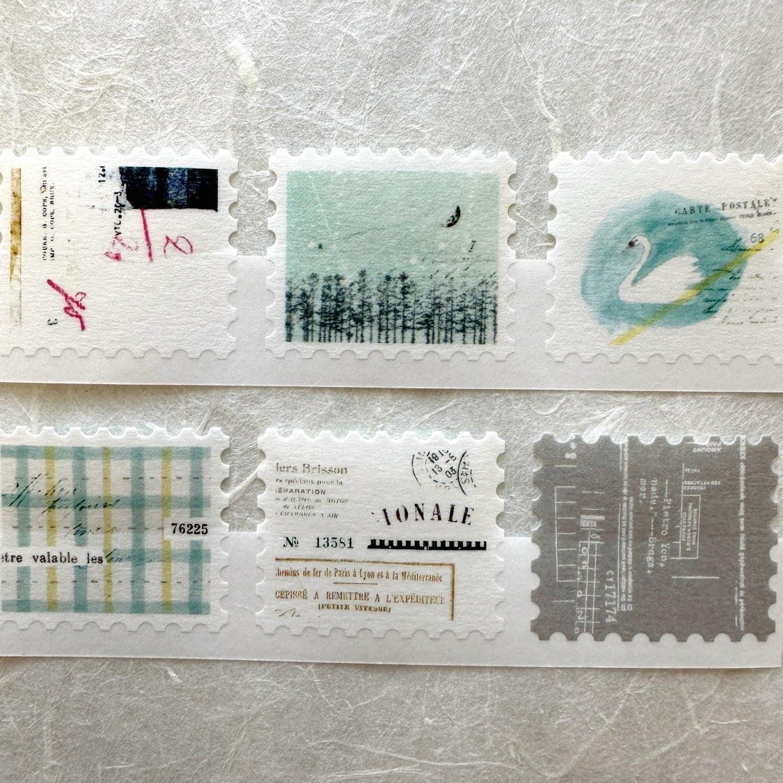 Yohaku - FR-002 Starry Sky postage-style sticker roll SAMPLES