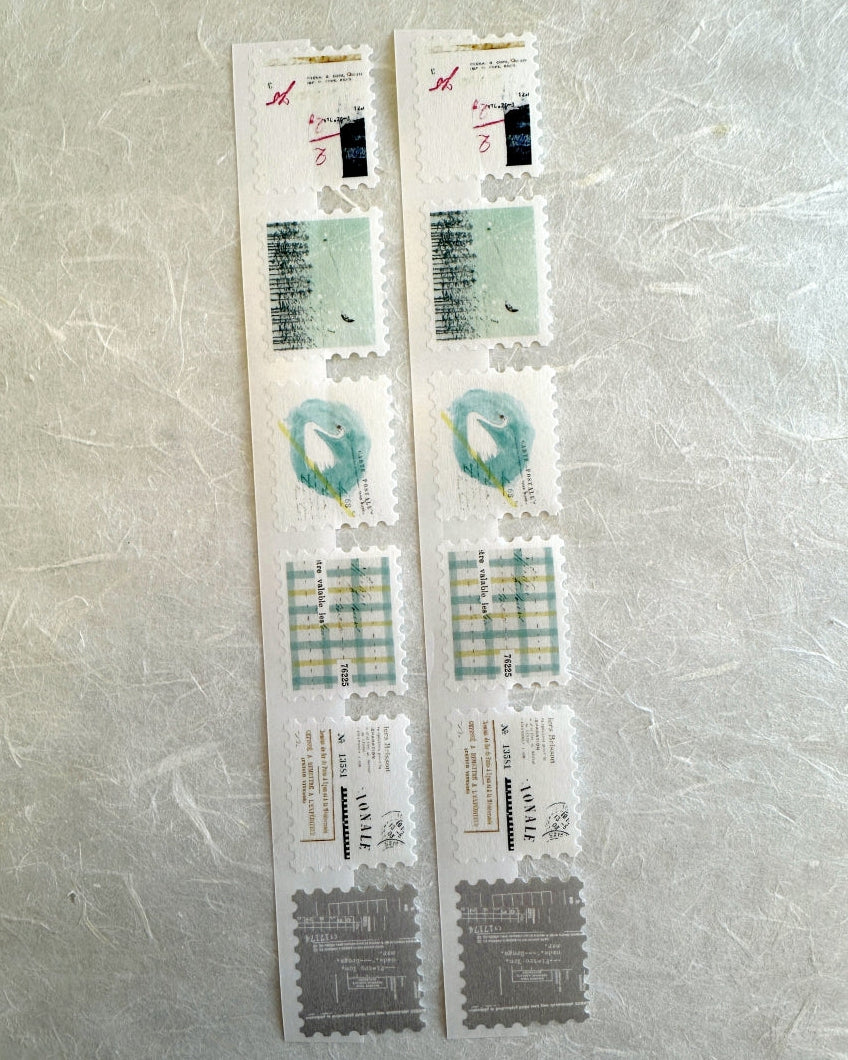 Yohaku - FR-002 Starry Sky postage-style sticker roll SAMPLES