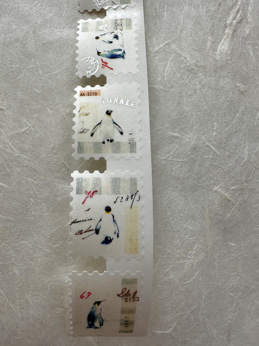 Yohaku - HF-001 Winter Hibernation silver foil washi sticker roll SAMPLES
