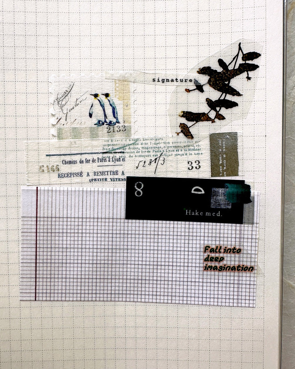 Yohaku - White Birch Forest silver foil washi tape SAMPLES