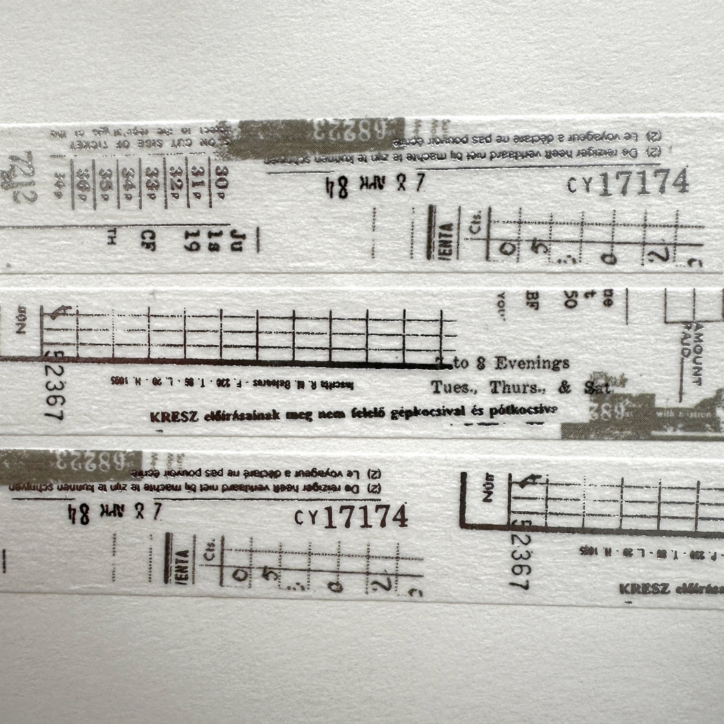 Yohaku - Letters and Numbers silver foil washi tape SAMPLES