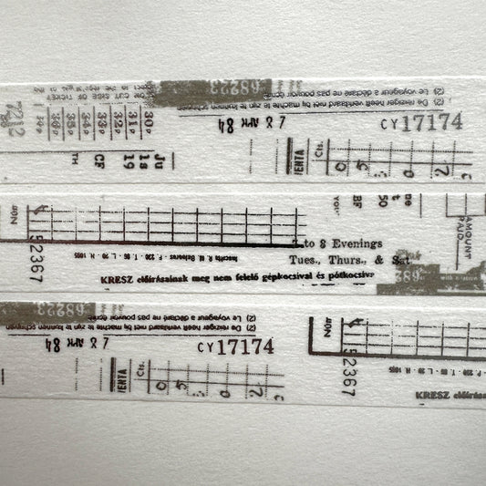Yohaku - Letters and Numbers silver foil washi tape SAMPLES