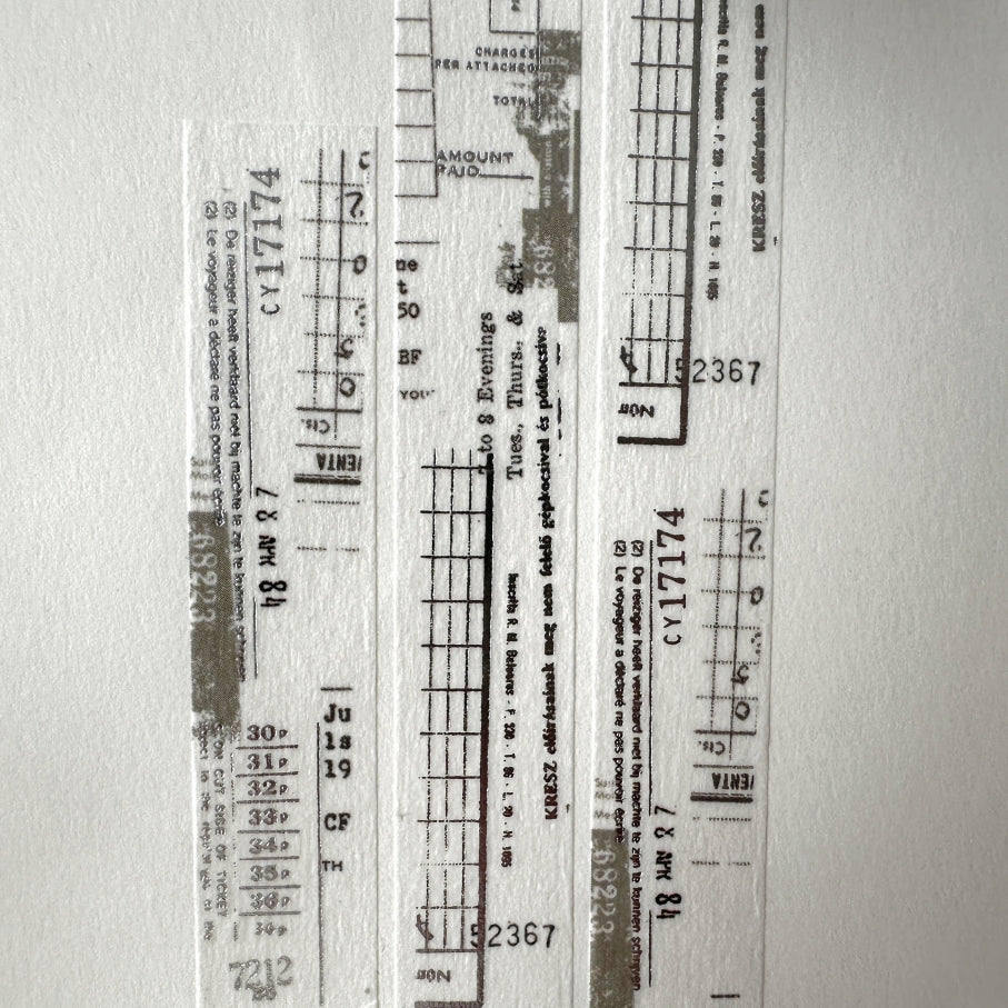 Yohaku - Letters and Numbers silver foil washi tape SAMPLES