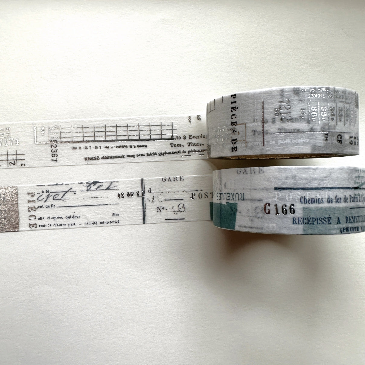 Yohaku - YH-007 & YH-008 silver foil washi tapes SAMPLES (SET OF 2)