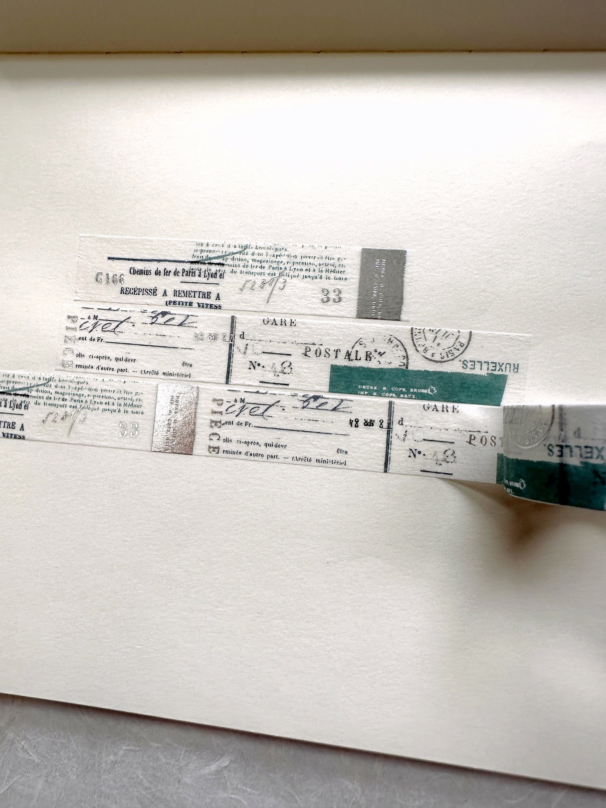 Yohaku - White Birch Forest silver foil washi tape SAMPLES