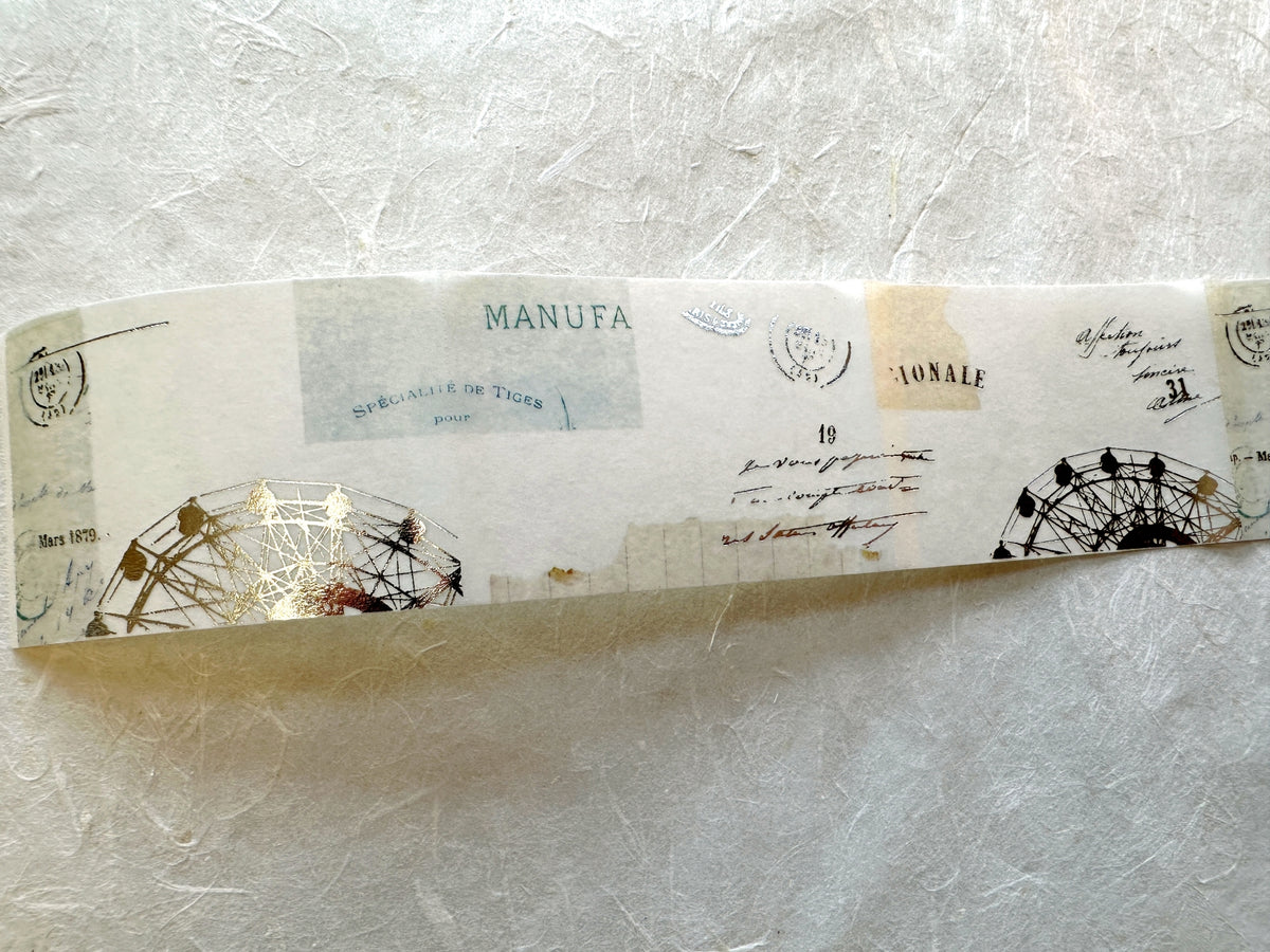 Yohaku - RF-001 Nostalgia silver foil perforated tracing paper sticky notes SAMPLES