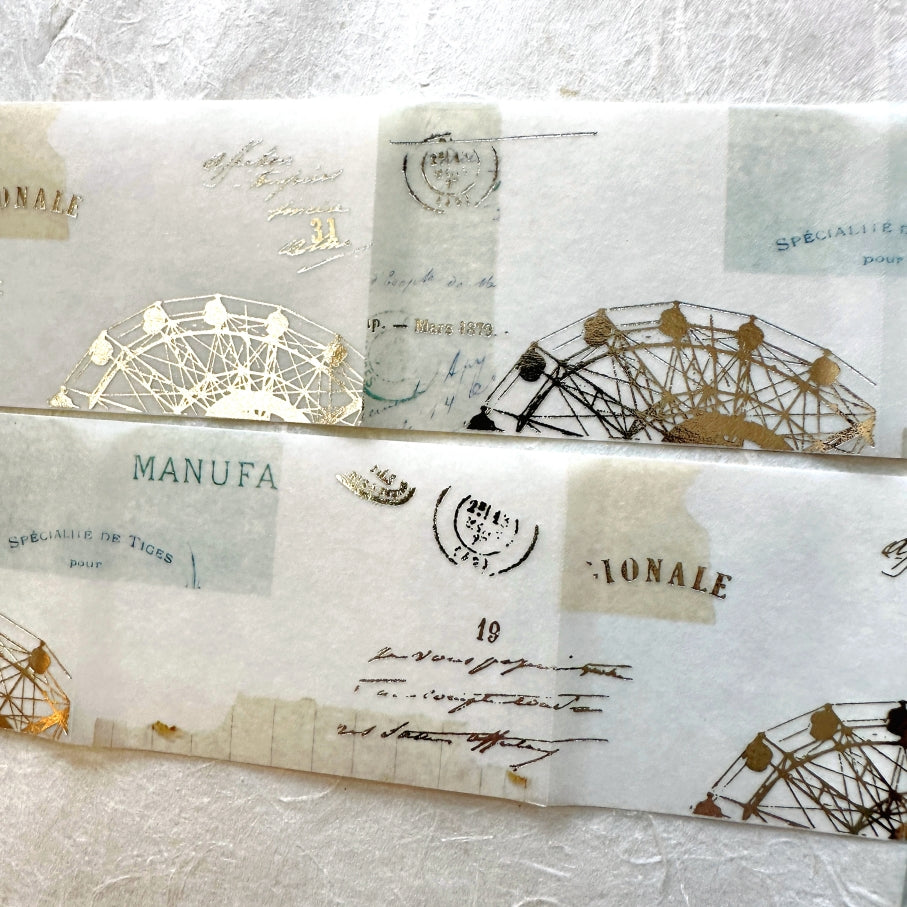 Yohaku - RF-001 Nostalgia silver foil perforated tracing paper sticky notes SAMPLES