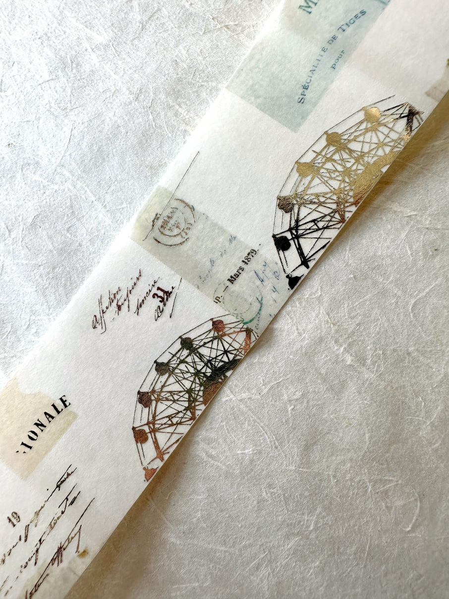 Yohaku - RF-001 Nostalgia silver foil perforated tracing paper sticky notes SAMPLES