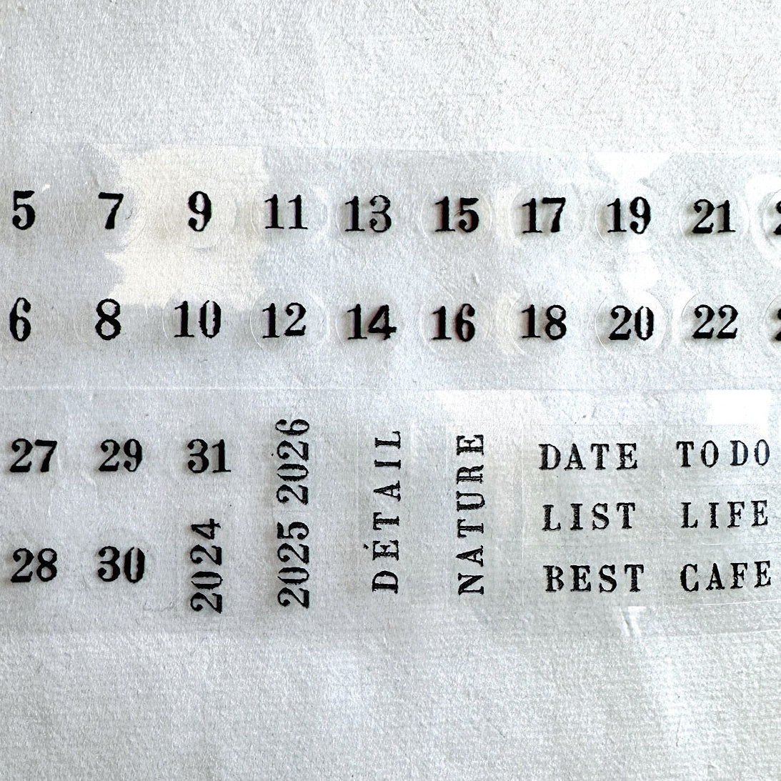 Yohaku - P-010 Calendar clear sticker roll (2 loops) SAMPLES