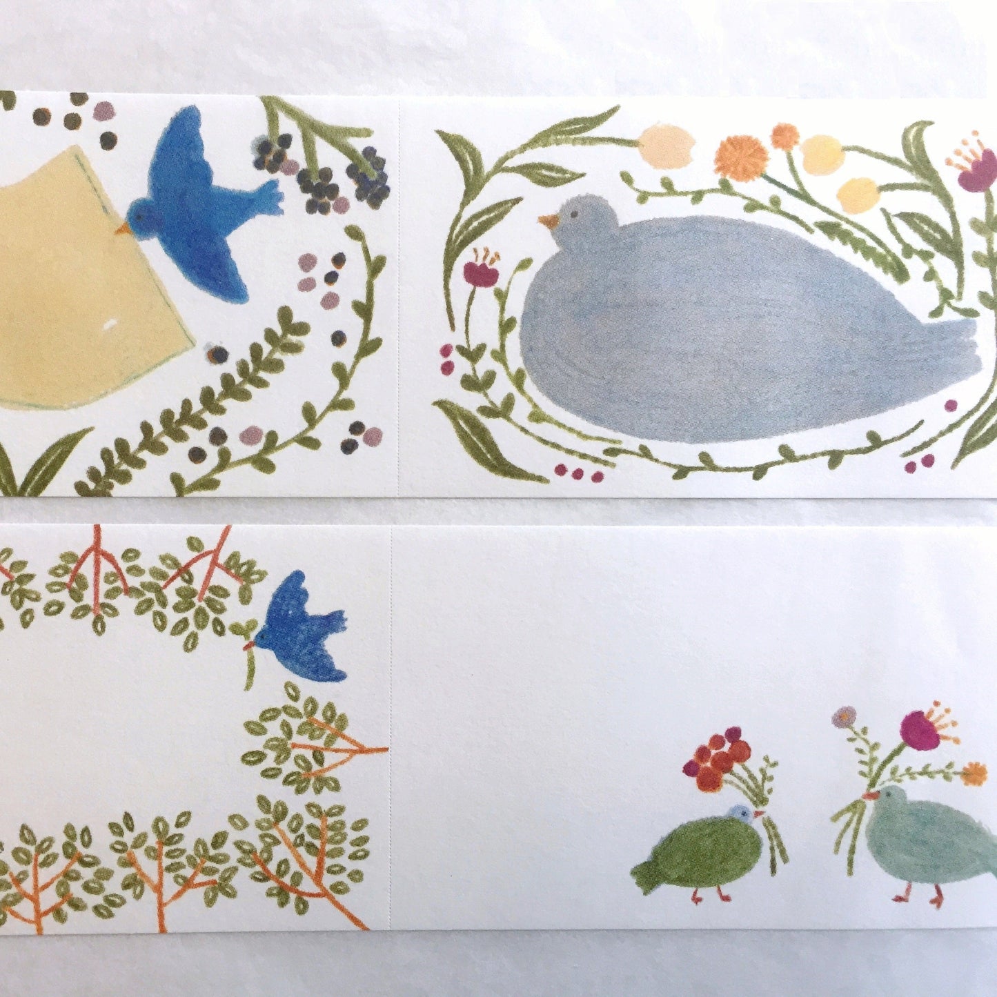 Yoshie Kakimoto - Birds & Flowers writable sticky memo roll SAMPLES